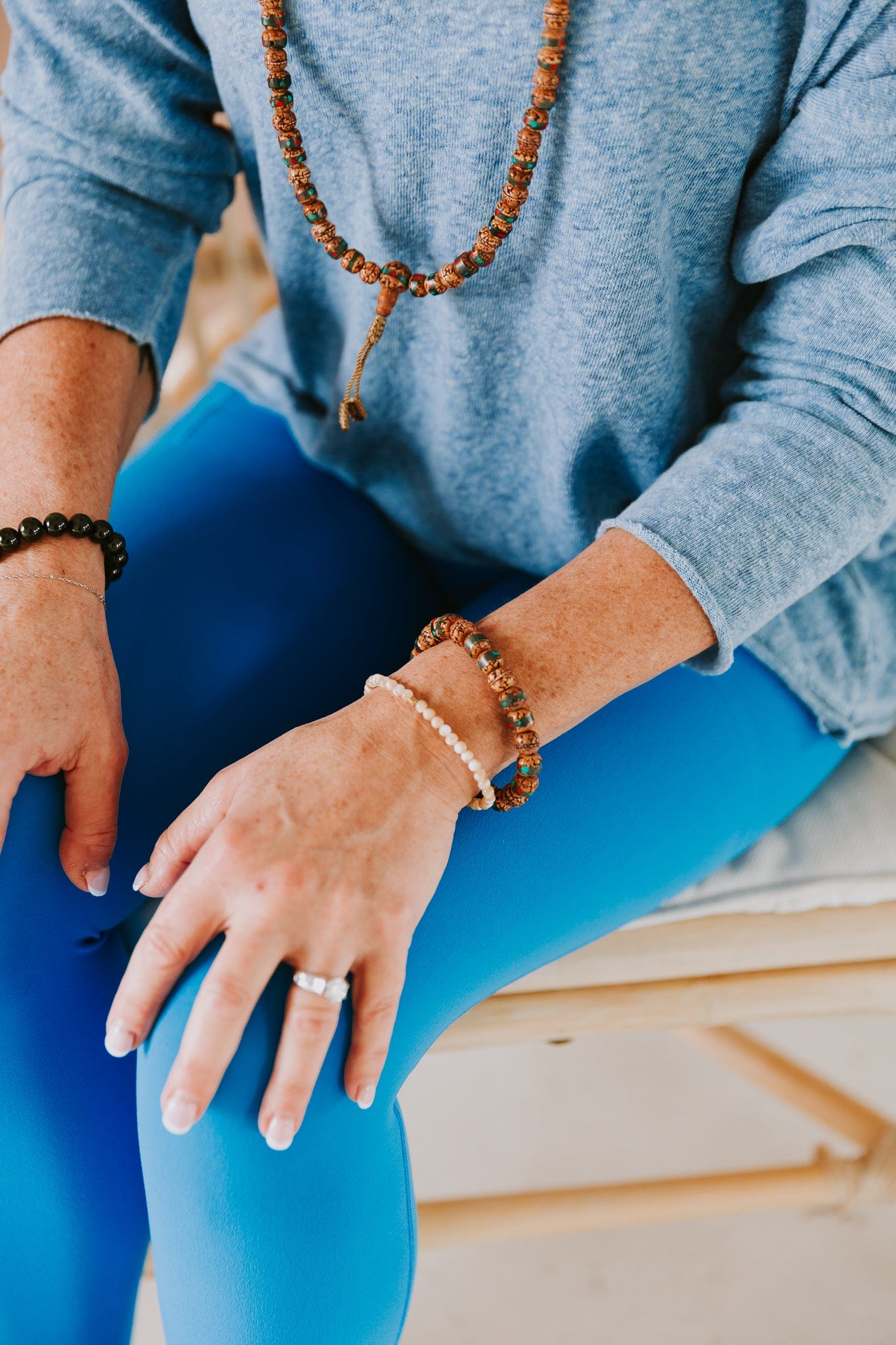 Art & Heritage Inlaid Rudraksha Bracelet - Image 3