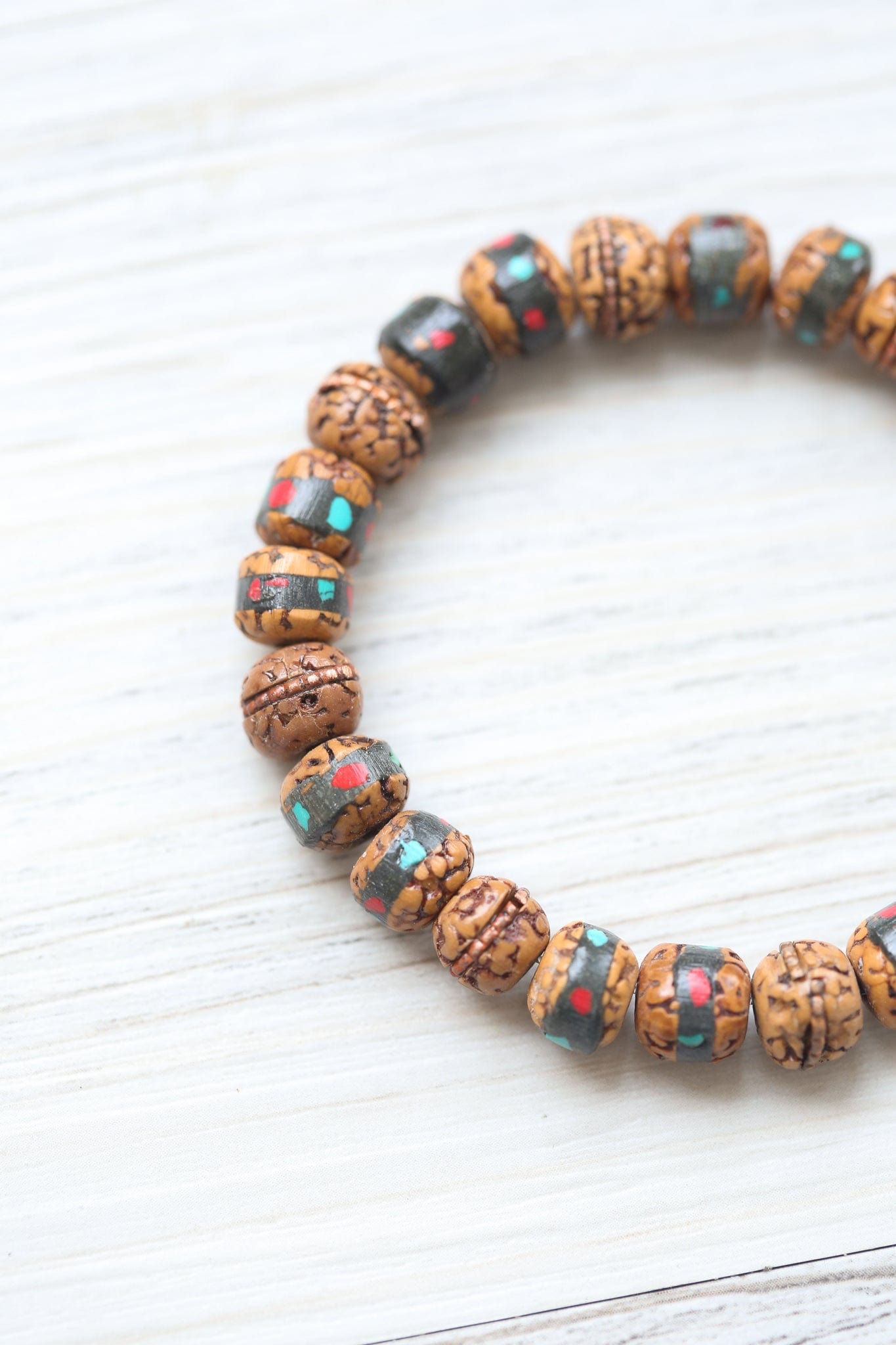 Art & Heritage Inlaid Rudraksha Bracelet - Image 6