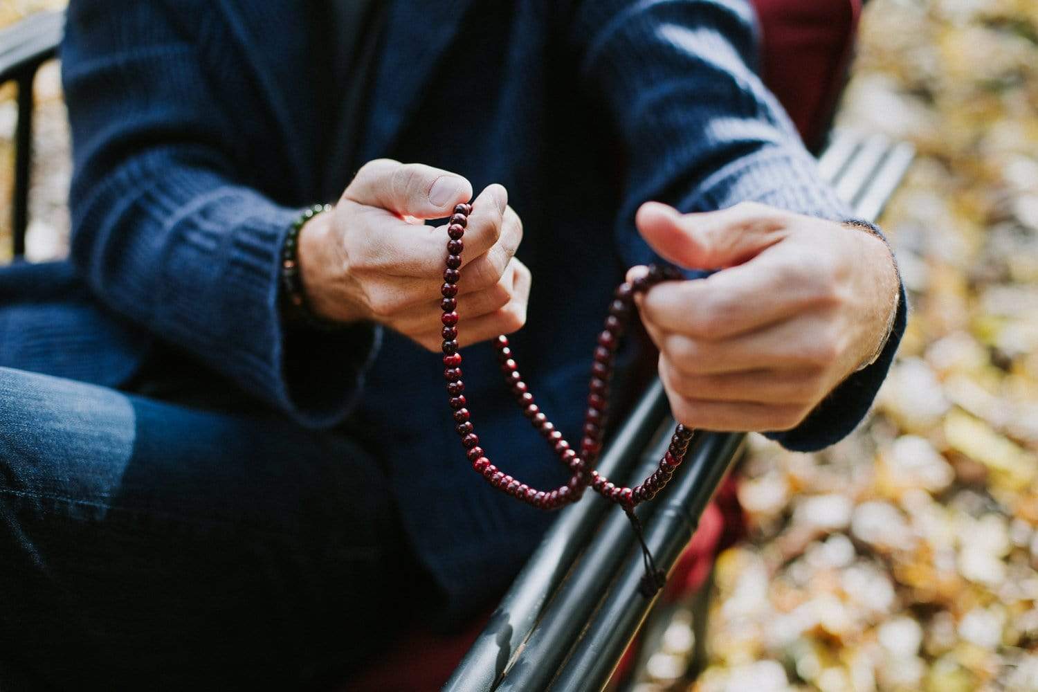 Calming Thai Rosewood Mala Necklace - Image 3