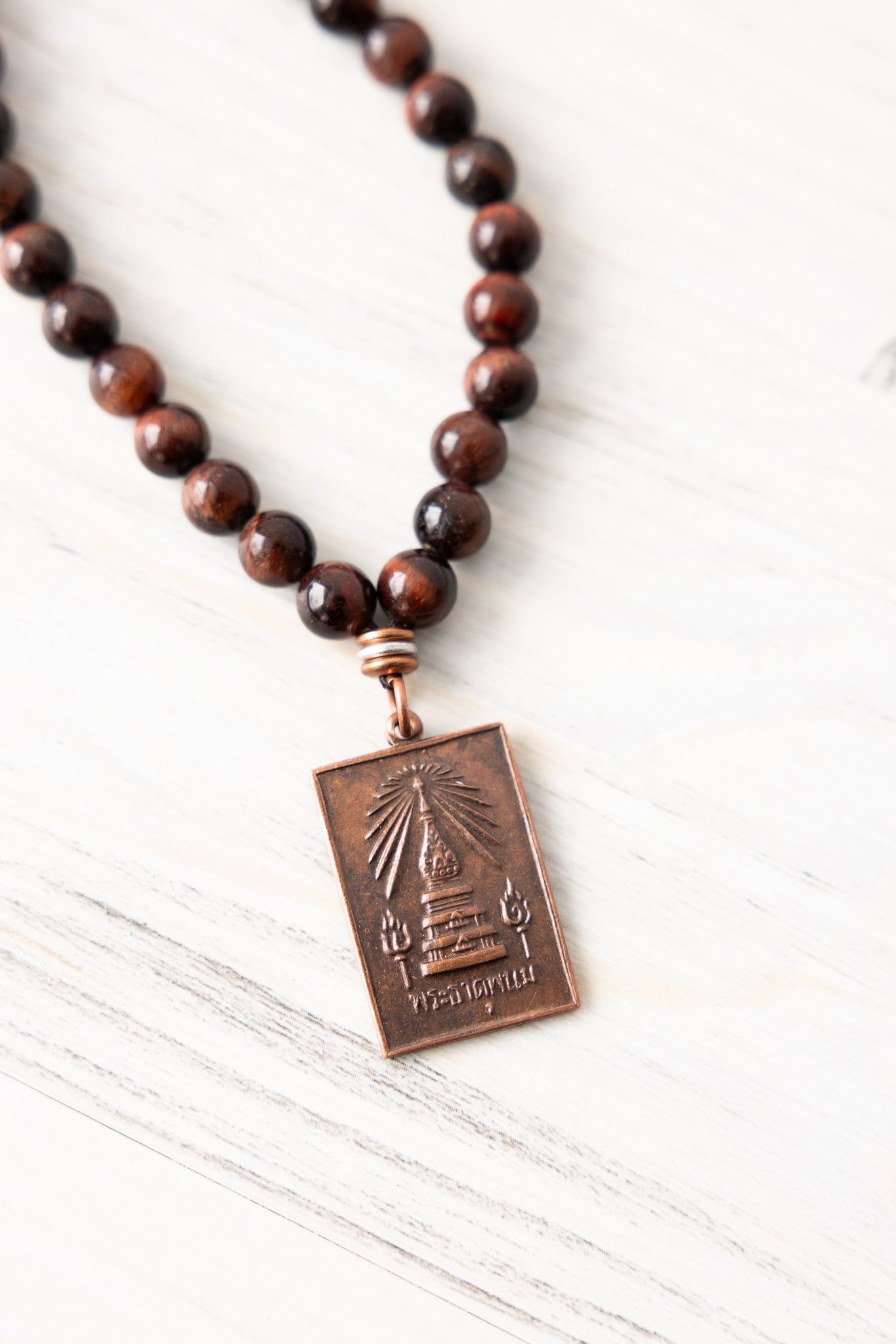 Copper & Stone Thai Amulet Mala - Image 4