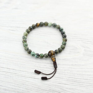 Inner Journey African Turquoise and Tiger Eye Wrist Mala