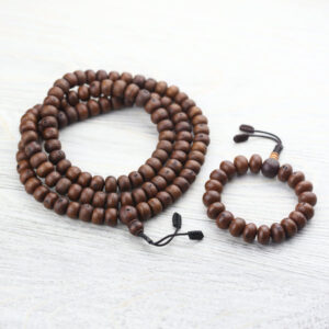 Dark Bodhi Seed Mala & Bracelet Set