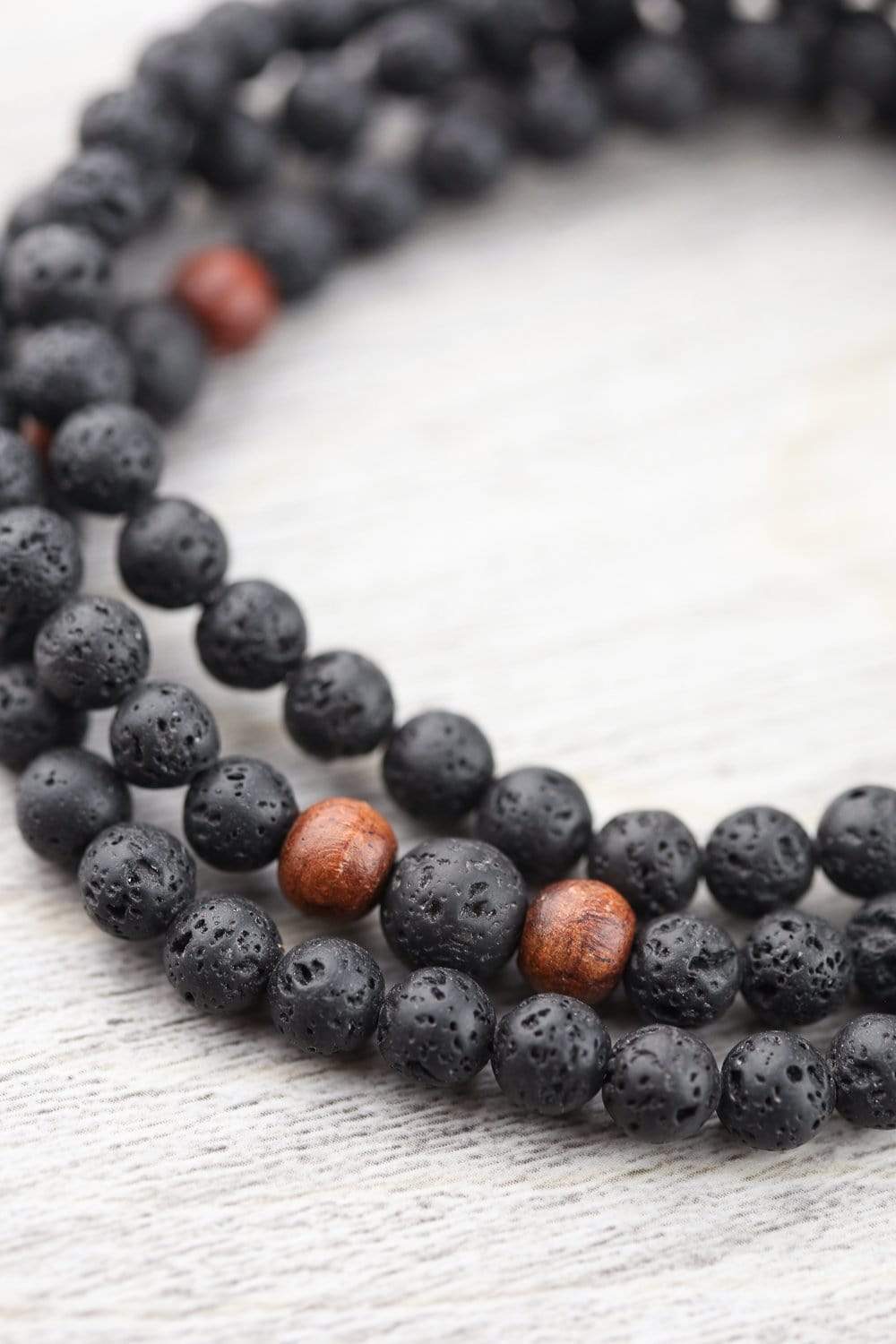 Lava Rock and Rosewood Tibetan Mala - Image 7