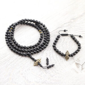 Negativity Blocking Obsidian Mala & Bracelet Set