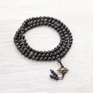 Negativity Blocking Obsidian Mala