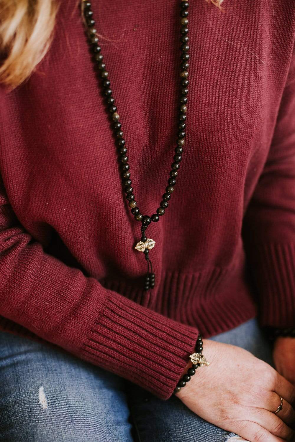 Negativity Blocking Obsidian Mala - Image 4