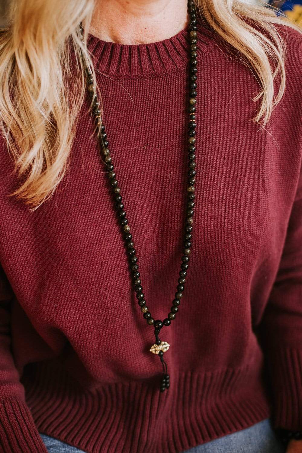 Negativity Blocking Obsidian Mala - Image 14