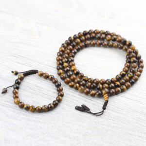 Tiger Eye Mala & Bracelet Set