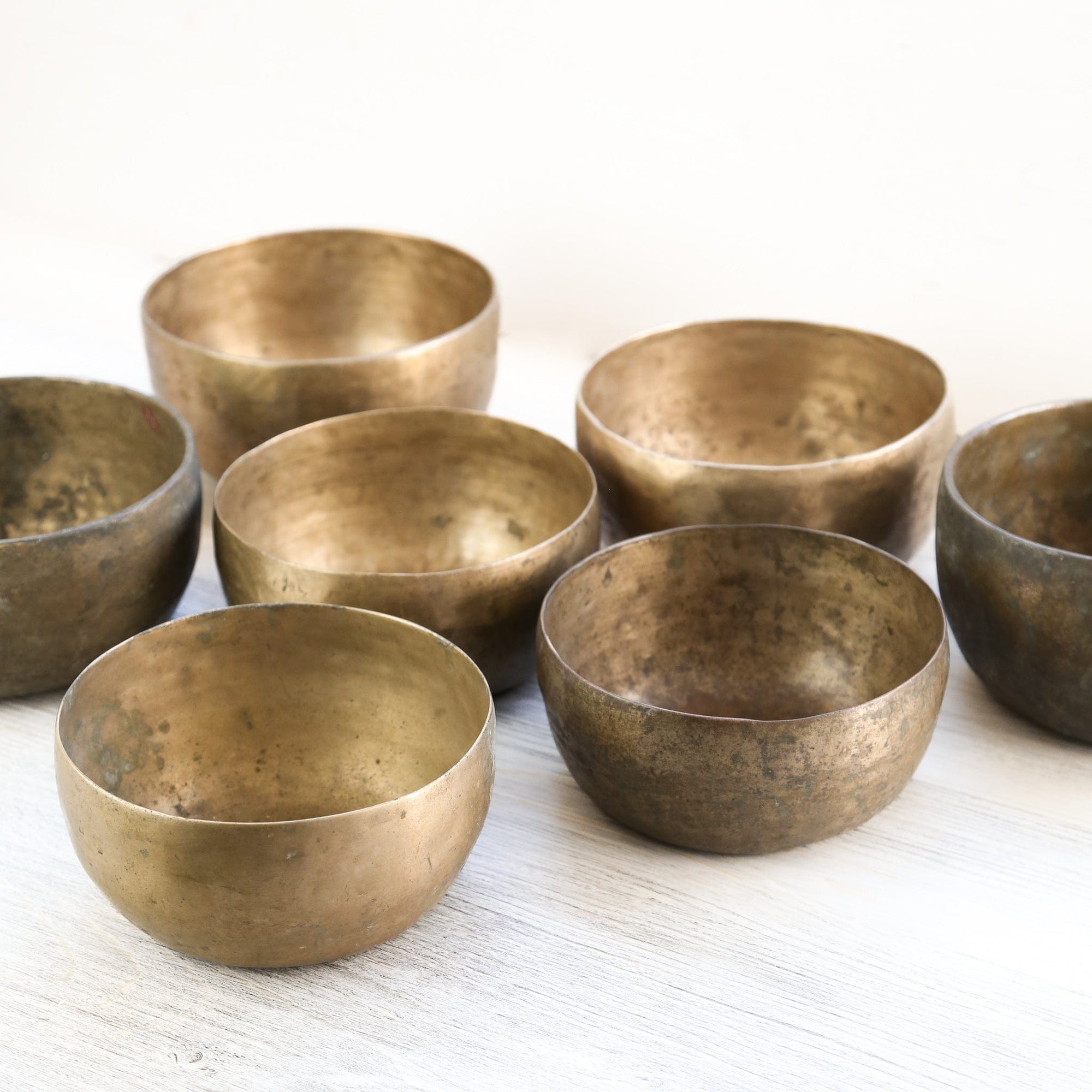 Antique Seven Chakra Singing Bowl Set - Energy & Transformation - Image 2
