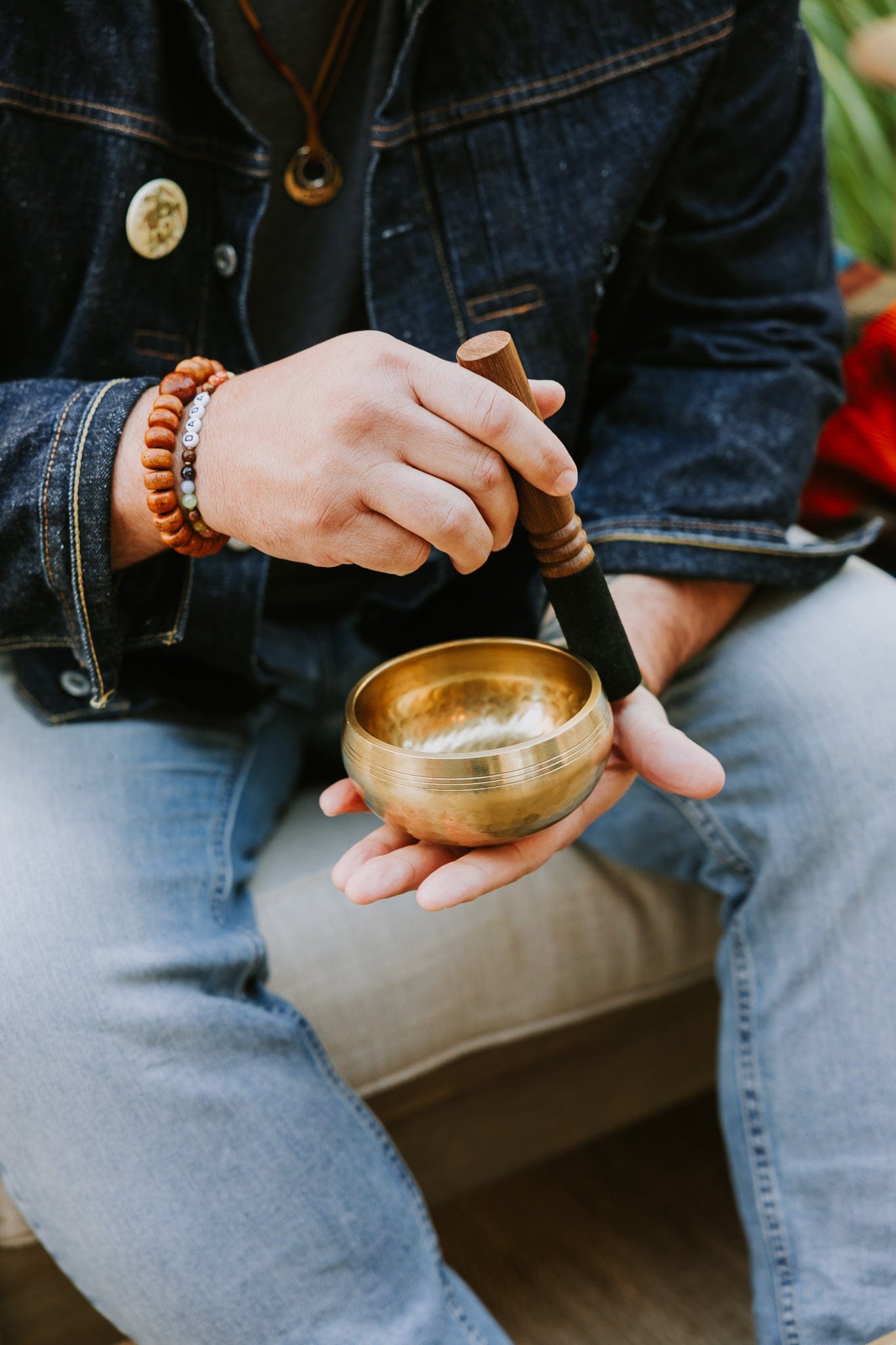 Authentic Hand-Hammered Tibetan Singing Bowl Set - Image 10