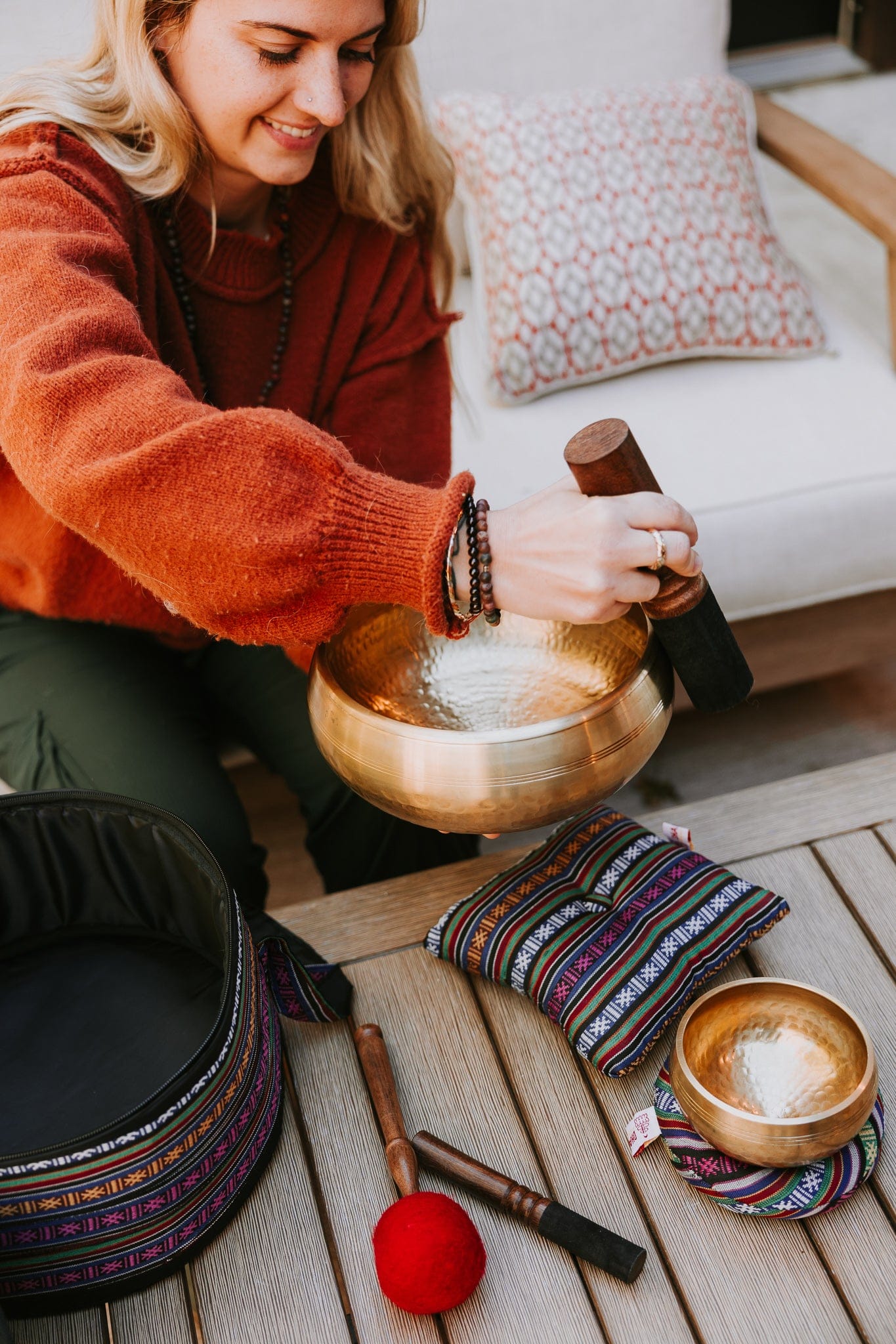 Hand-Hammered Tibetan Bowl Pairing - Image 3
