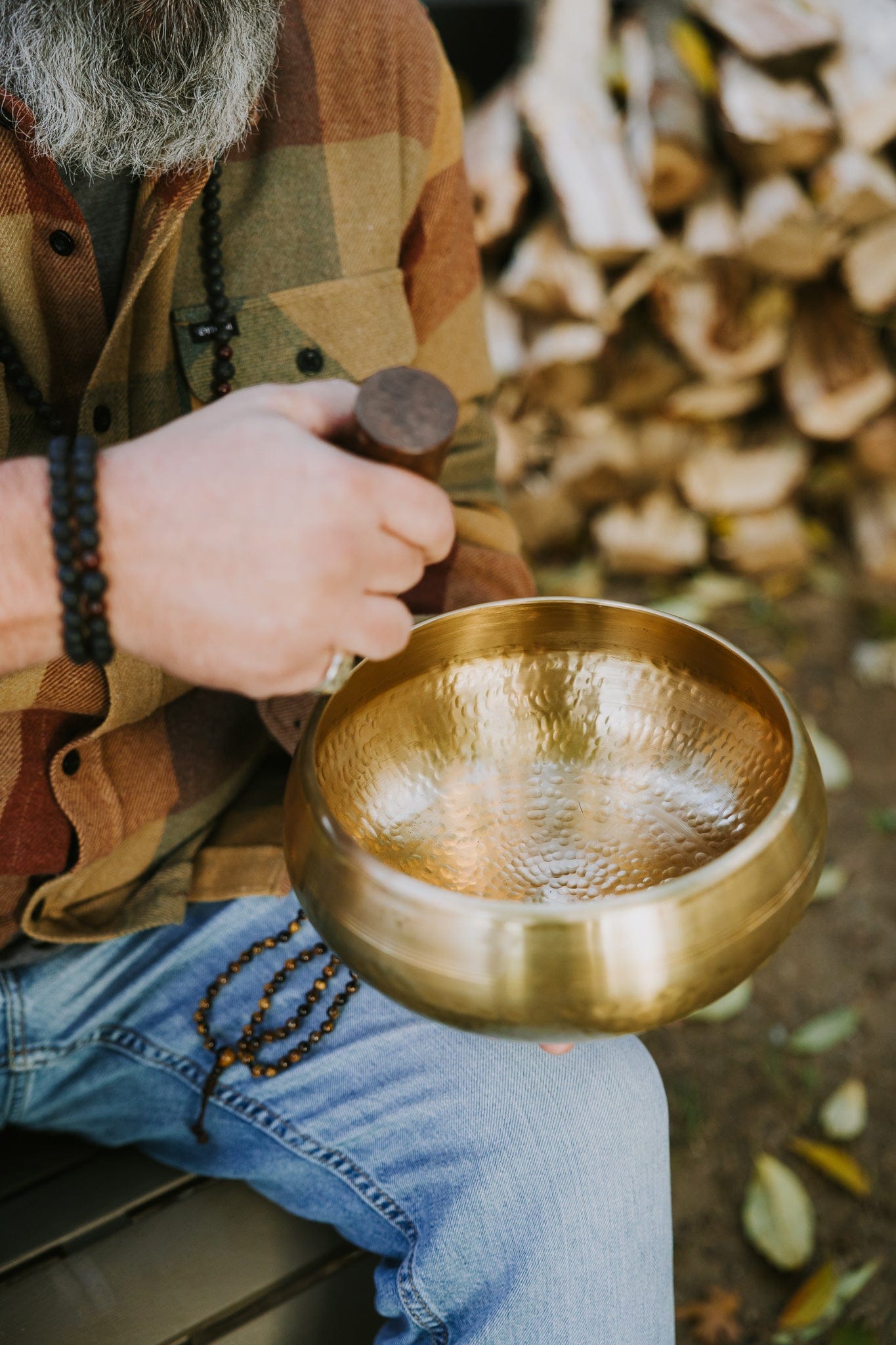 Large Hand Hammered Tibetan Bowl Set - Image 14