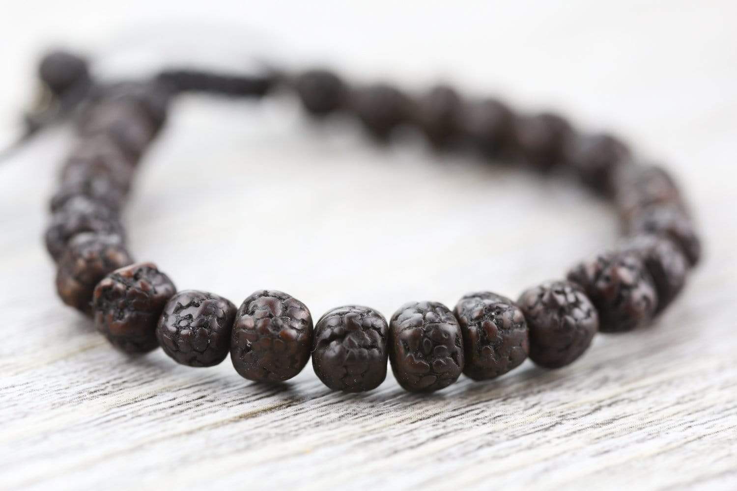 Aged Dark Rudraksha Wrist Mala - Image 4