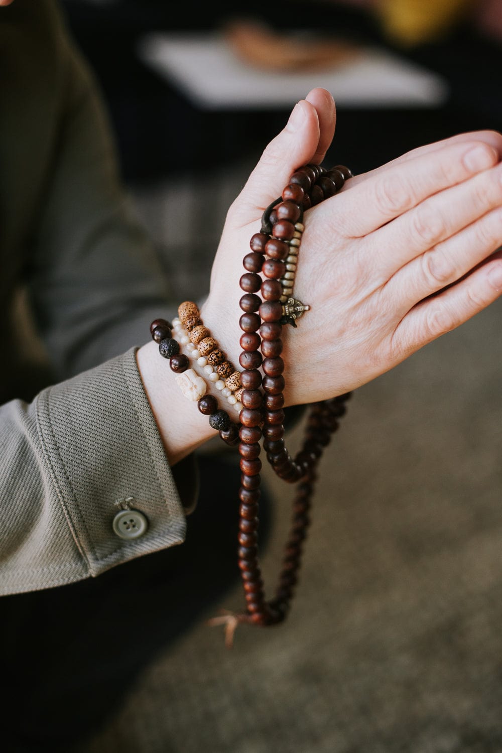Anchor & Bloom - Lotus & Rudraksha Bracelet - Image 5