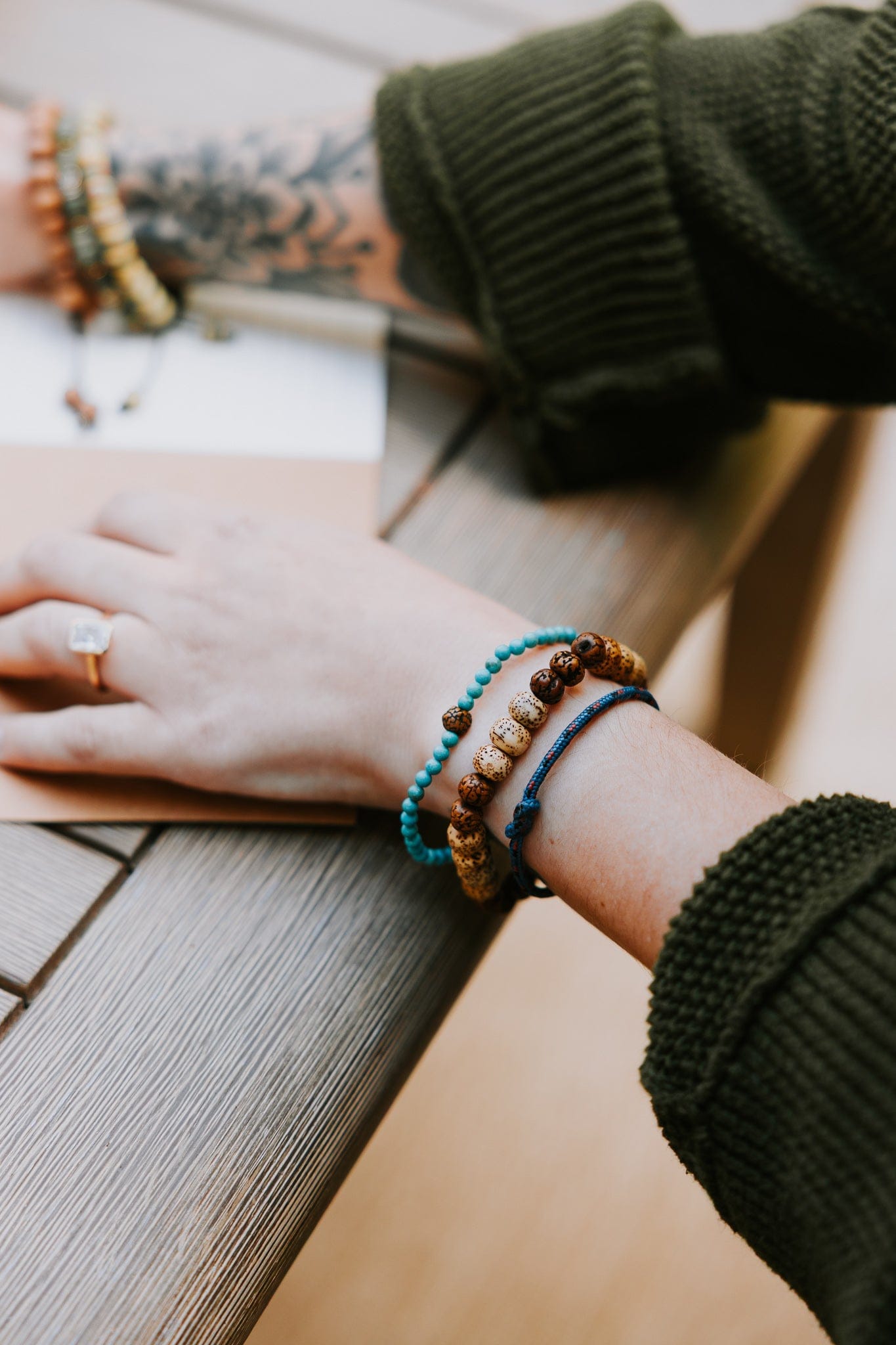Anchor & Bloom - Lotus & Rudraksha Bracelet - Image 4