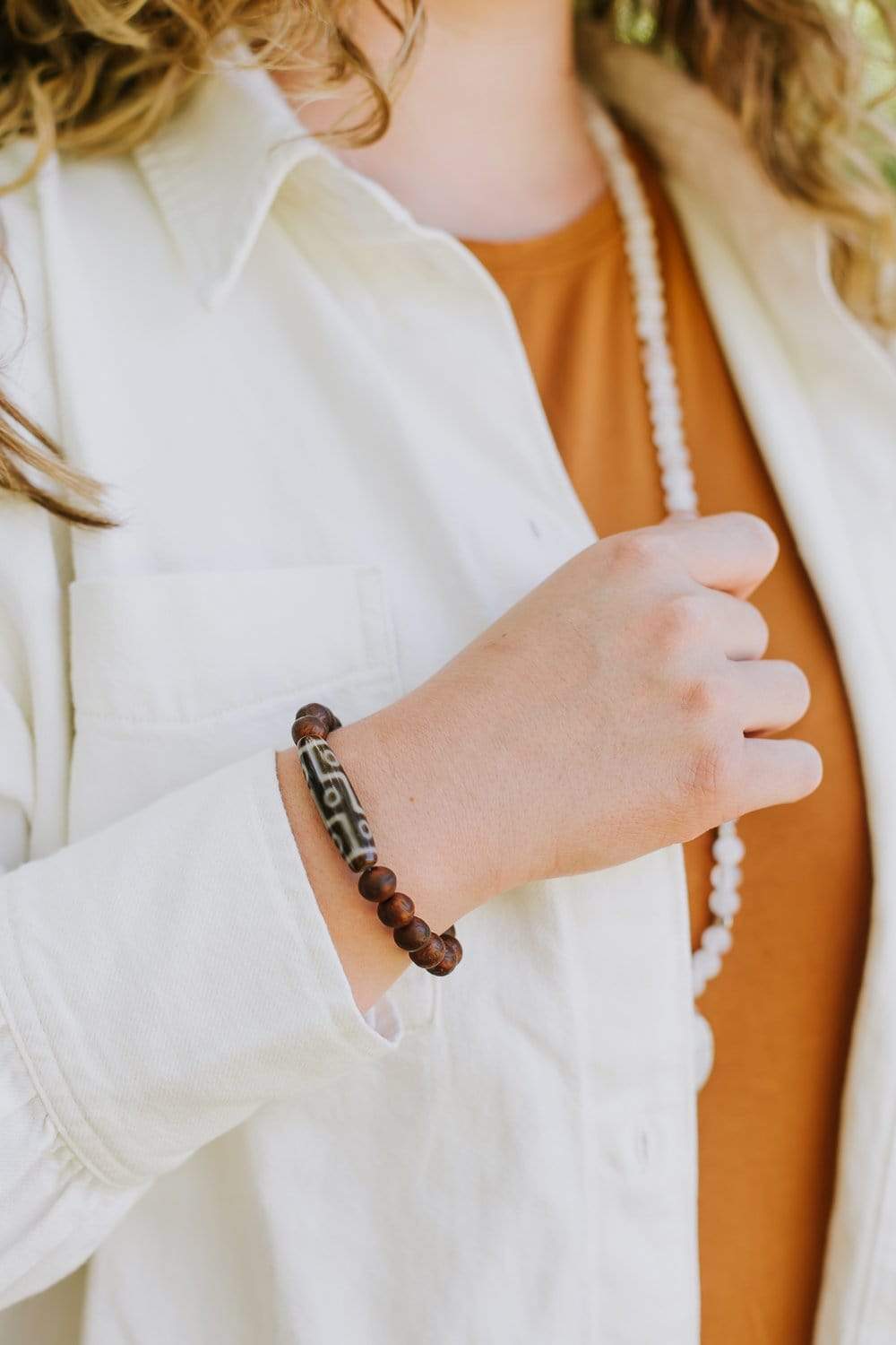 Antique Bodhi Dzi Bracelet - Image 7