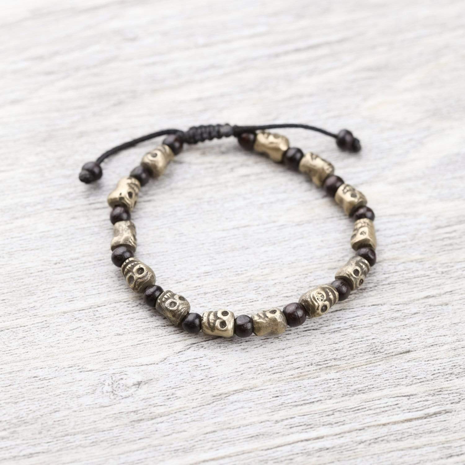 Brass Skull Wrist Mala - Image 2