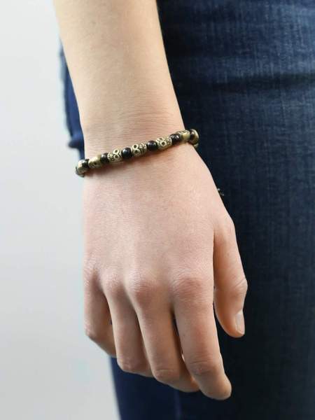 Brass Skull Wrist Mala - Image 6