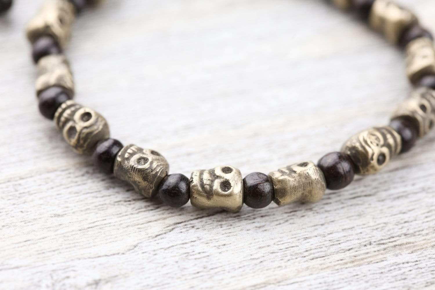 Brass Skull Wrist Mala - Image 4