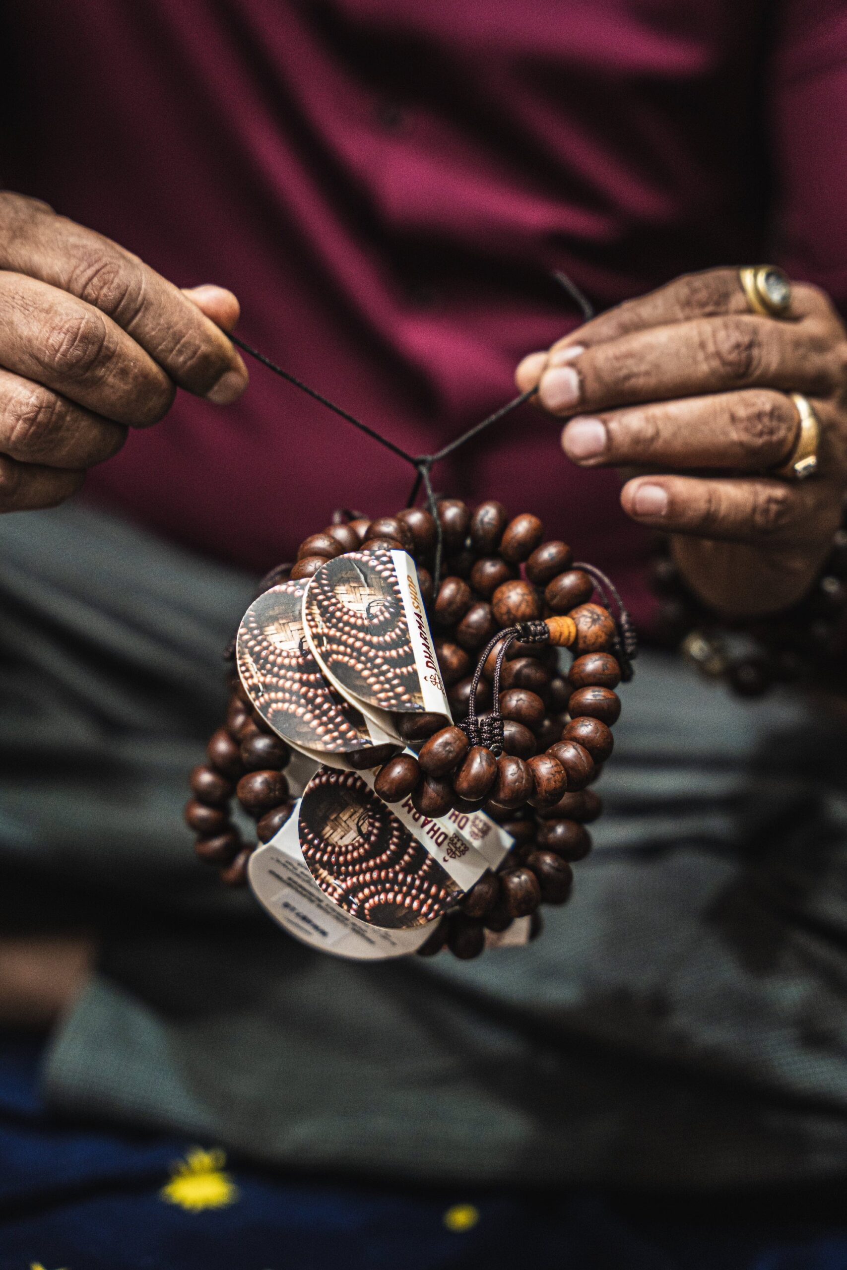 Dark Bodhi Seed Wrist Mala - Image 6