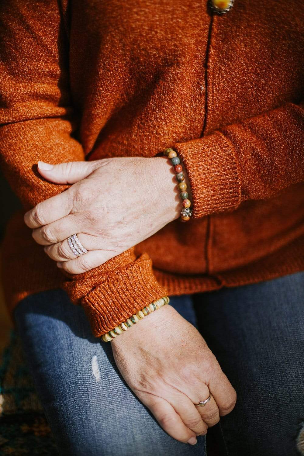 Traditional Inlaid Bone Wrist Mala - Image 10