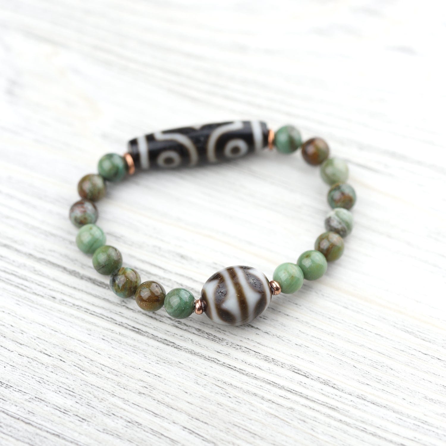 Double Dzi Yin and Yang Bracelet - Image 2