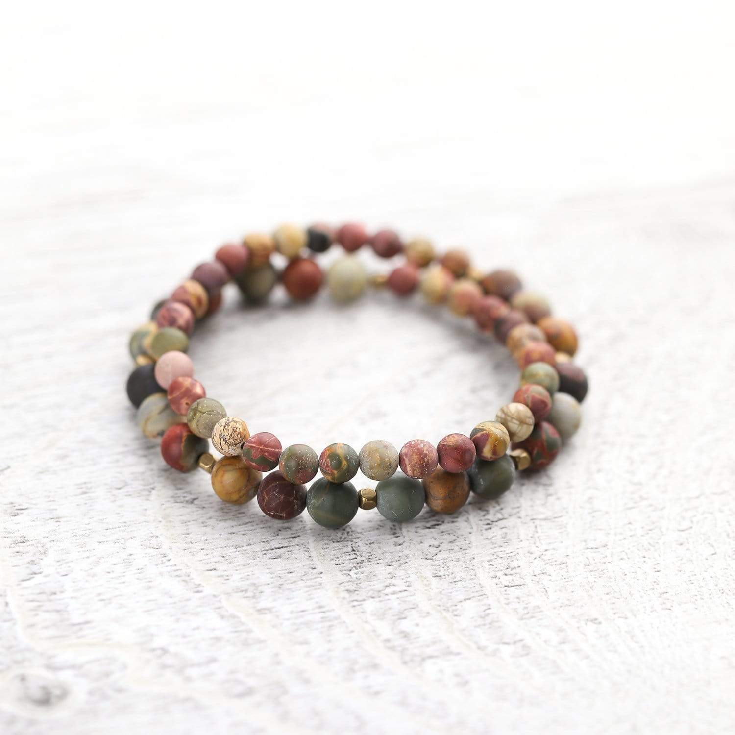 Earthy Riverstone Double Wrap Bracelet - Image 2