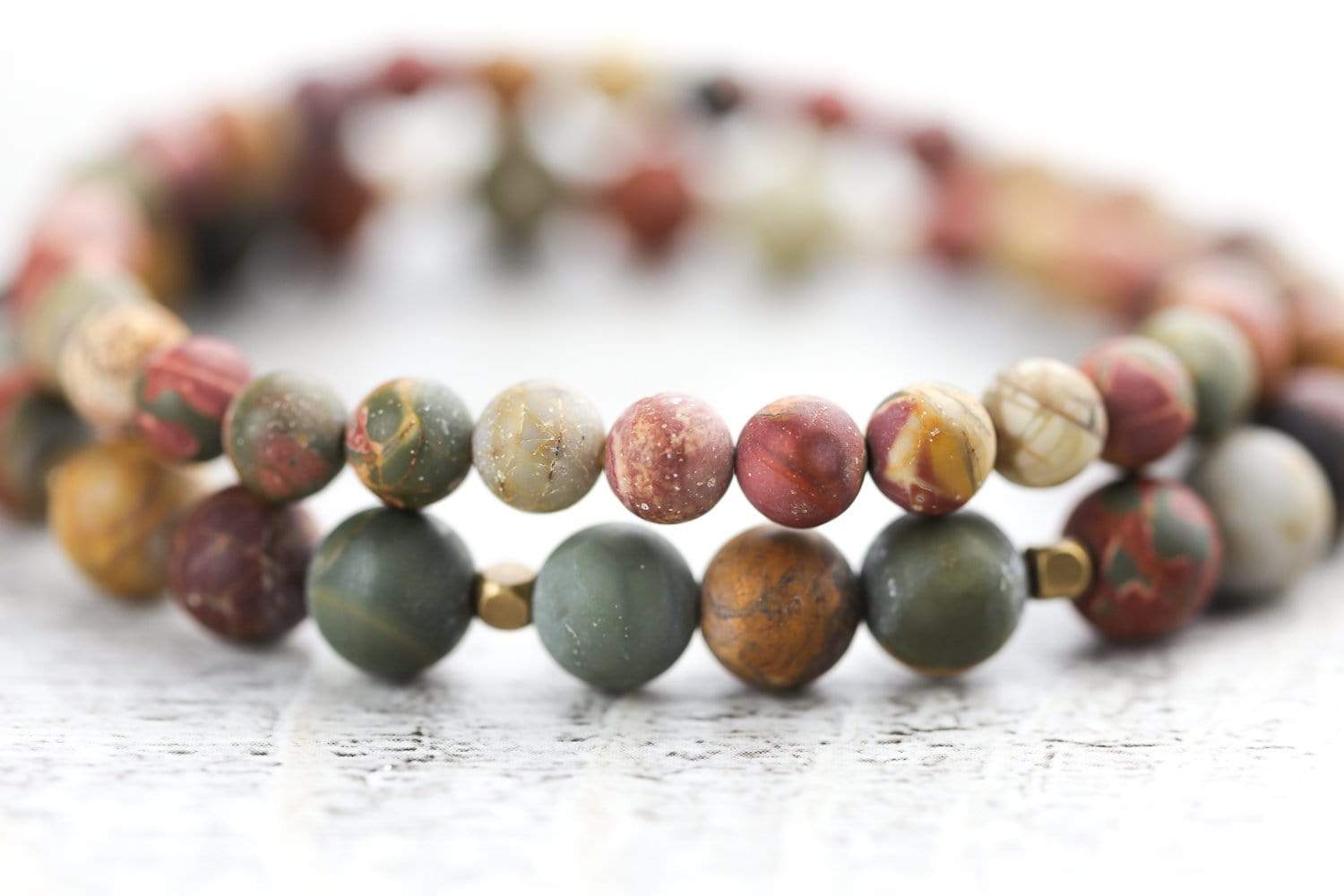Earthy Riverstone Double Wrap Bracelet - Image 9