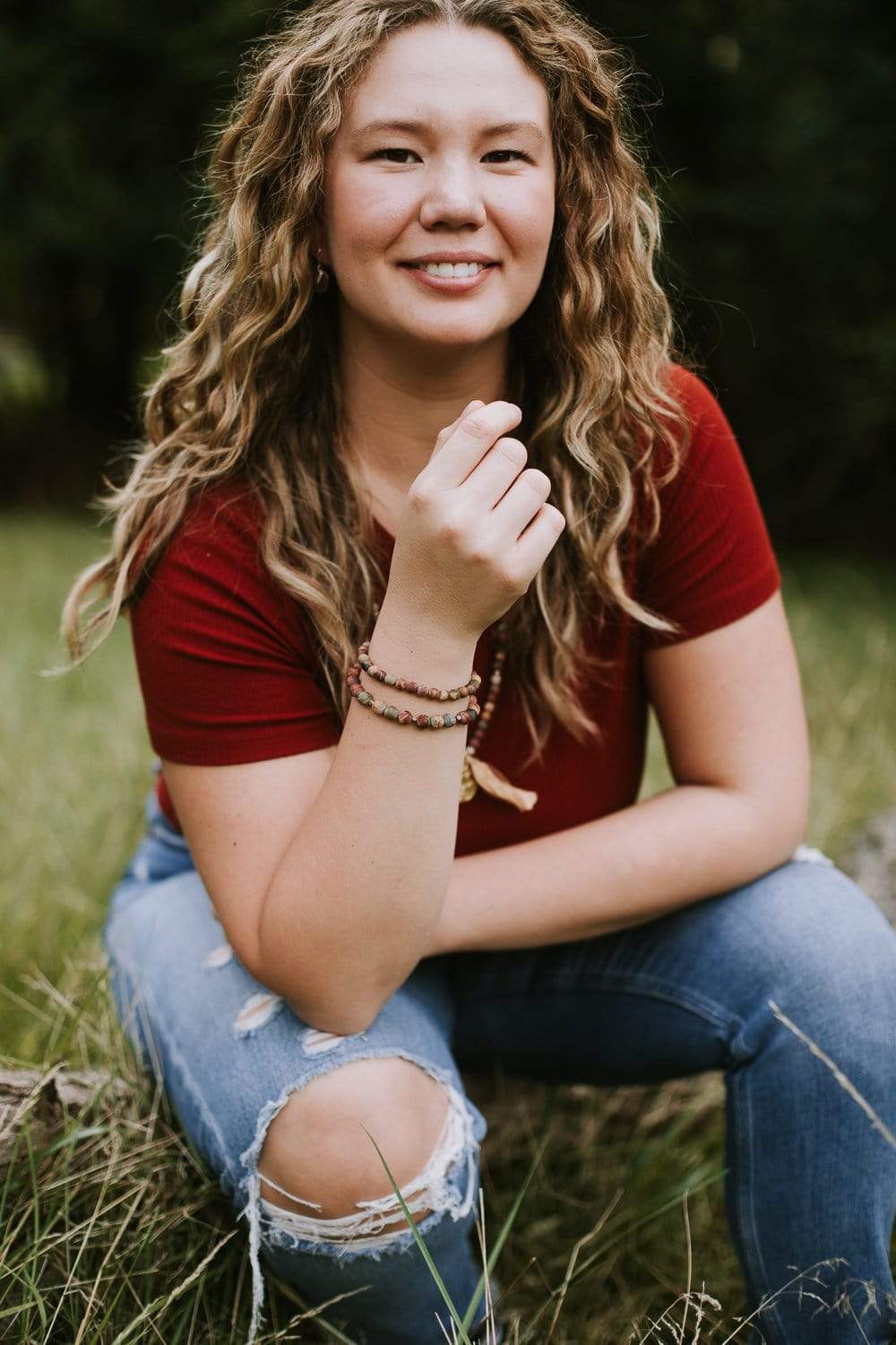 Earthy Riverstone Double Wrap Bracelet - Image 3