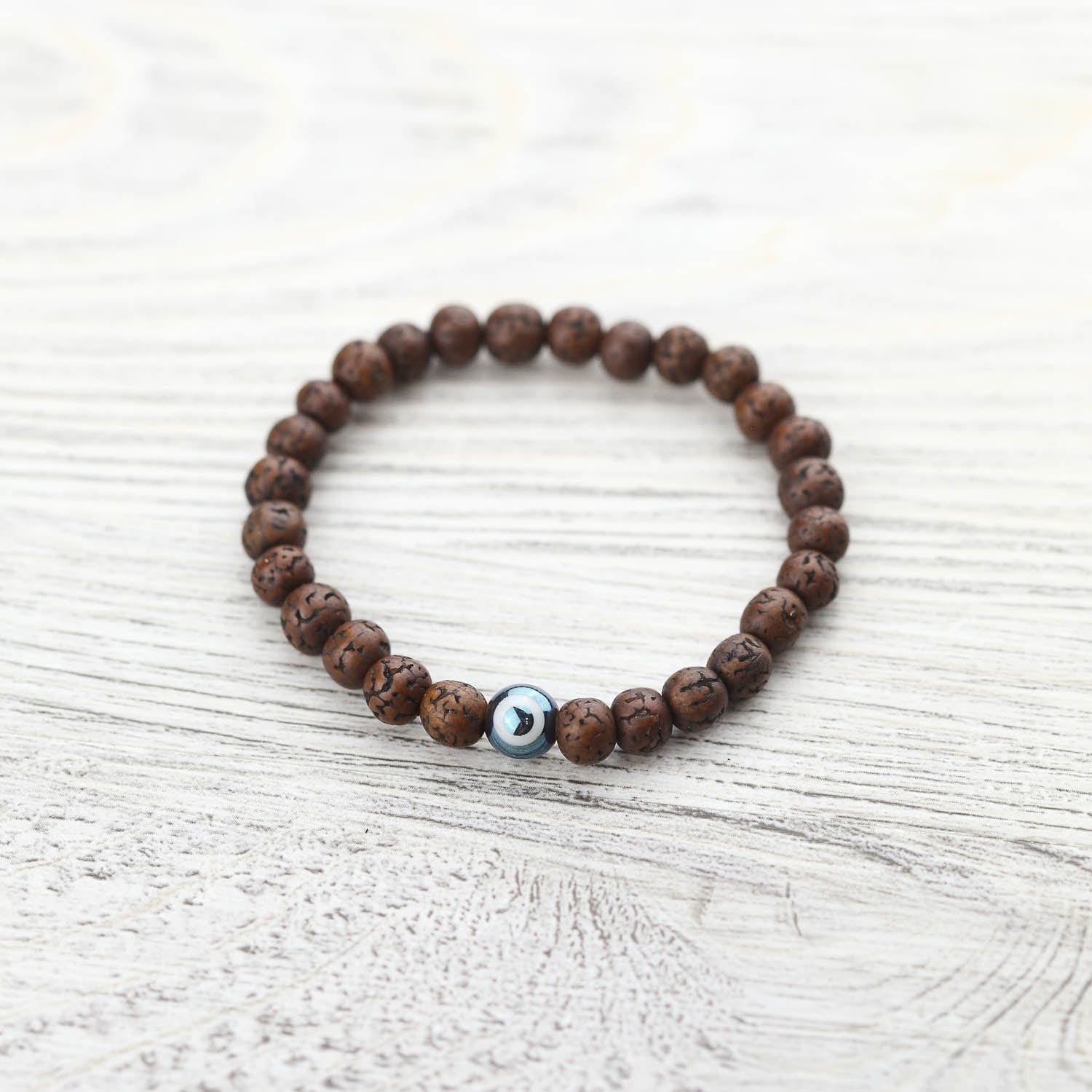 Evil Eye Rudraksha Protection Bracelet - Image 2