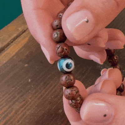Evil Eye Rudraksha Protection Bracelet - Image 3