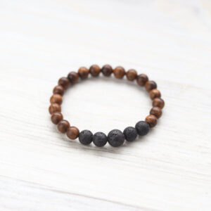 Healing Wood & Lava Rock Bracelet