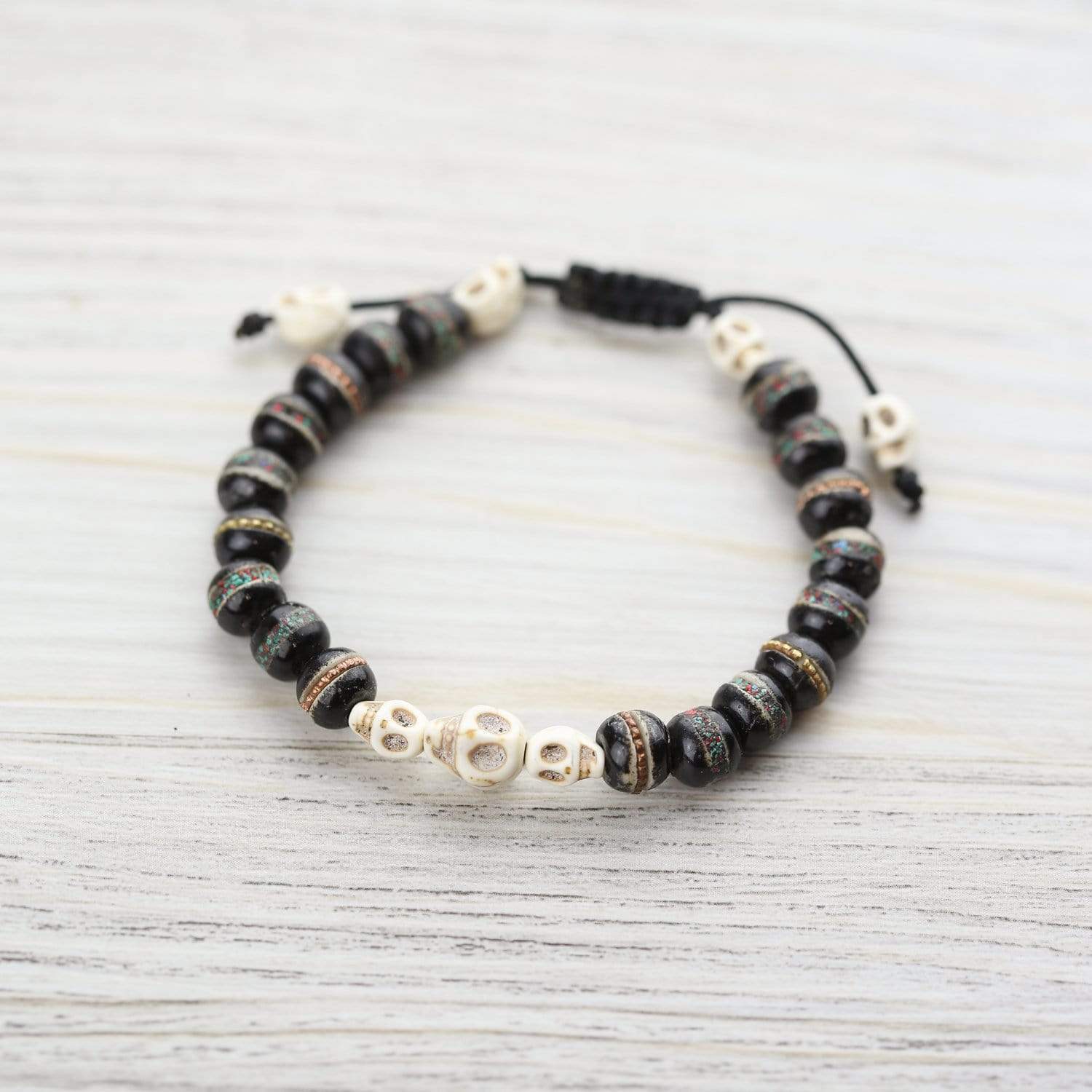 Inlaid Bone Impermanence Wrist Mala - Image 2