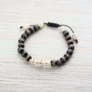 Inlaid Bone Impermanence Wrist Mala