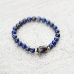 Powerful Lapis Tiger Dzi Wrist Mala