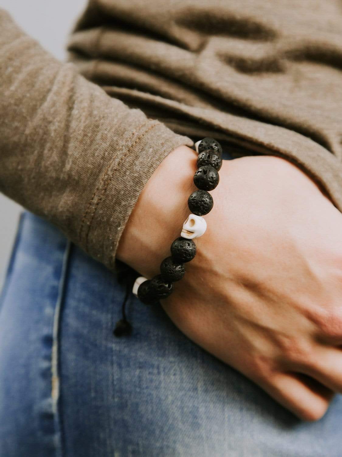 Lava & Skull Reflection Mala Bracelet - Image 7