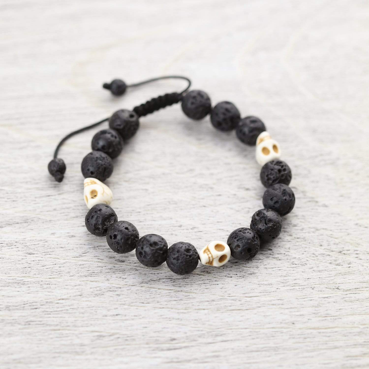 Lava & Skull Reflection Mala Bracelet - Image 2