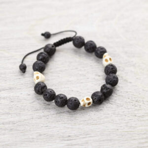 Lava & Skull Reflection Mala Bracelet