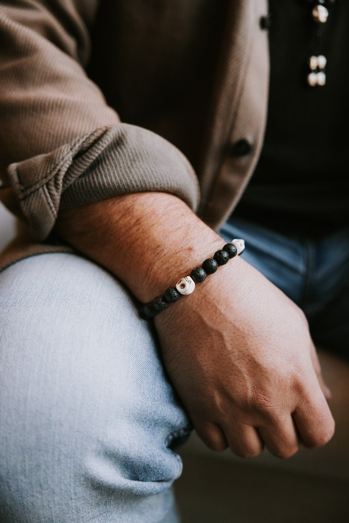Lava & Skull Reflection Mala Bracelet - Image 3