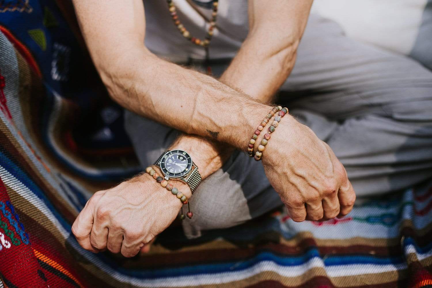 Matte Riverstone Wrist Mala - Image 15