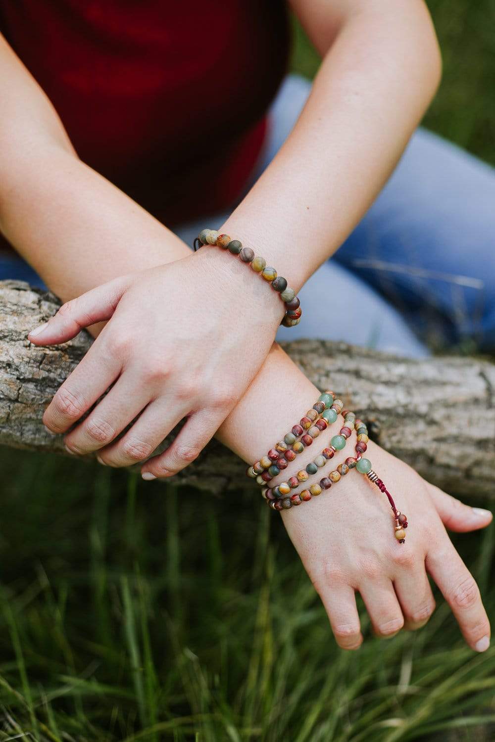 Matte Riverstone Wrist Mala - Image 17