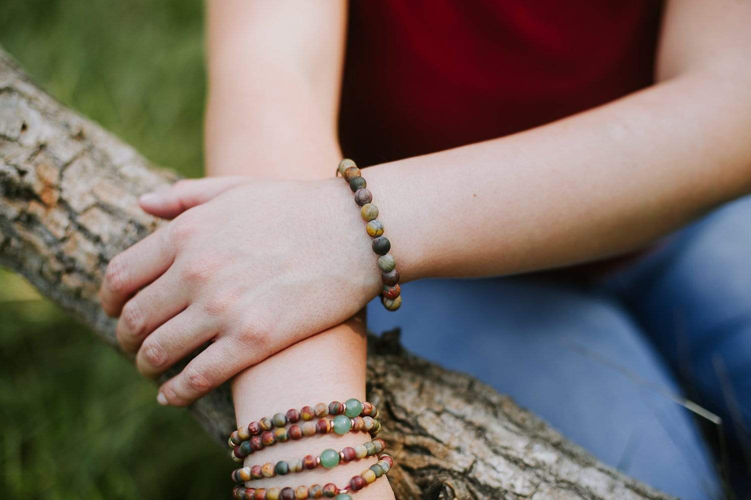 Matte Riverstone Wrist Mala - Image 14