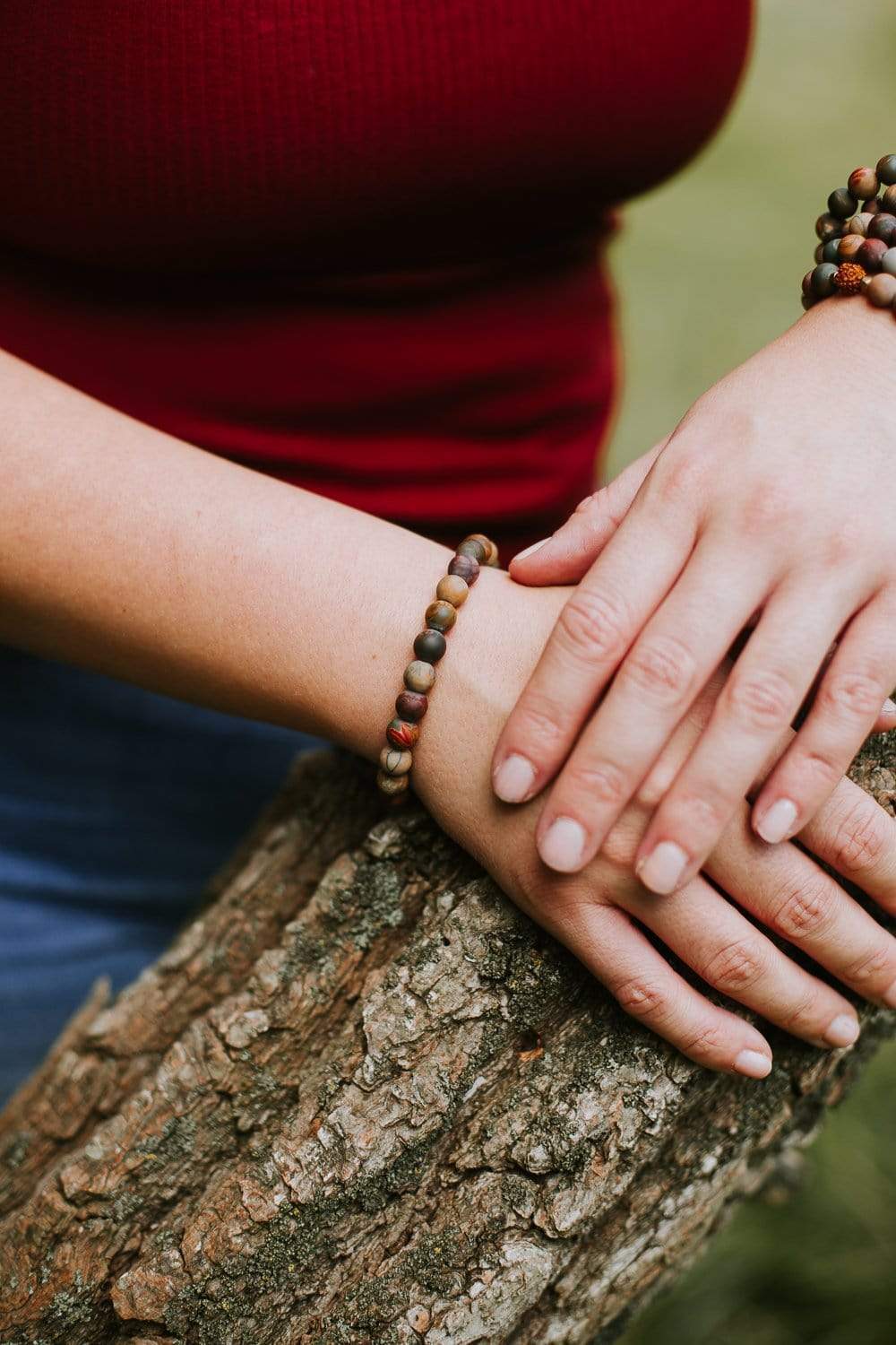 Matte Riverstone Wrist Mala - Image 5
