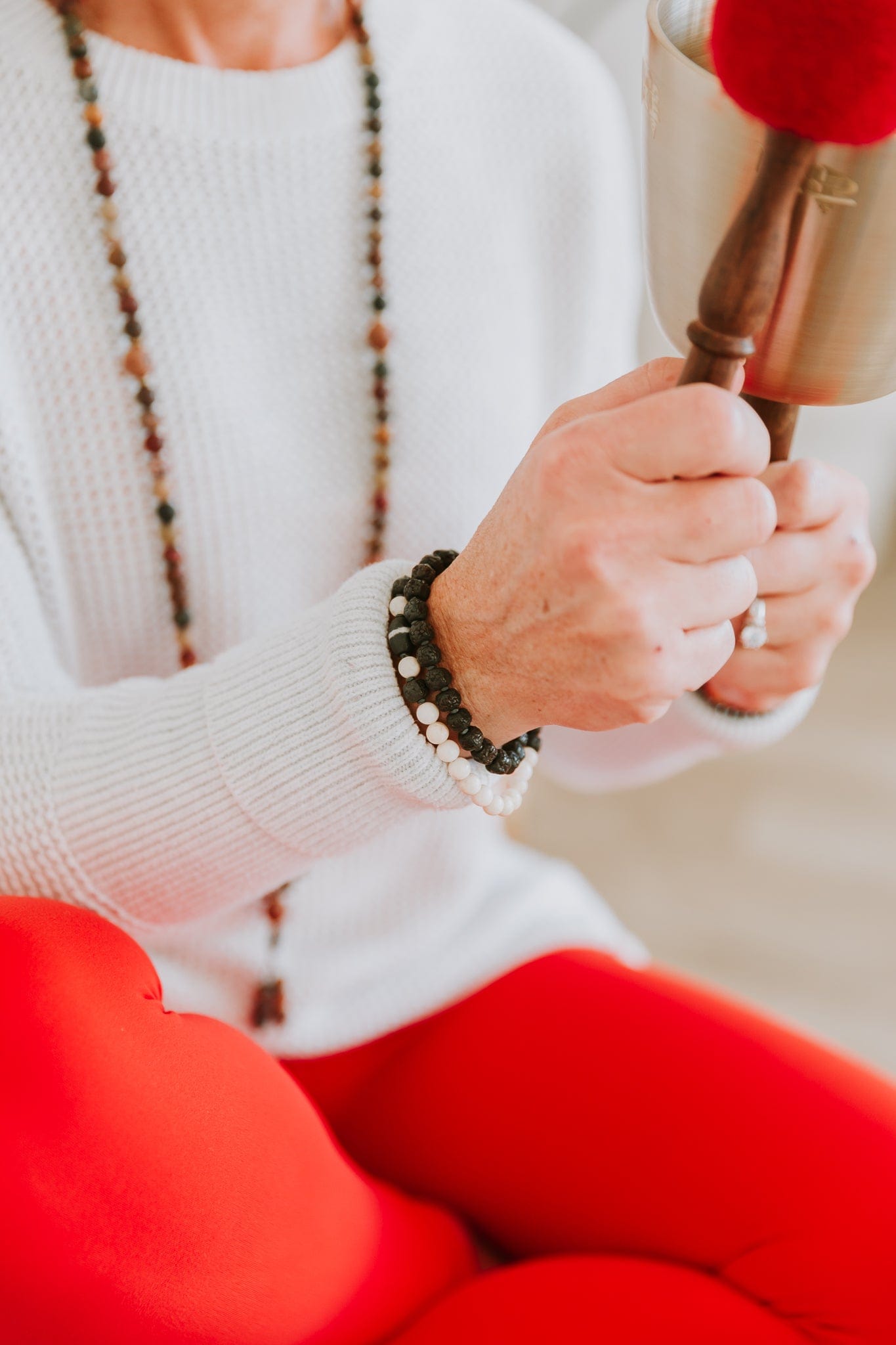 Medicine Buddha Dzi & Rudraksha Bracelet - Image 4