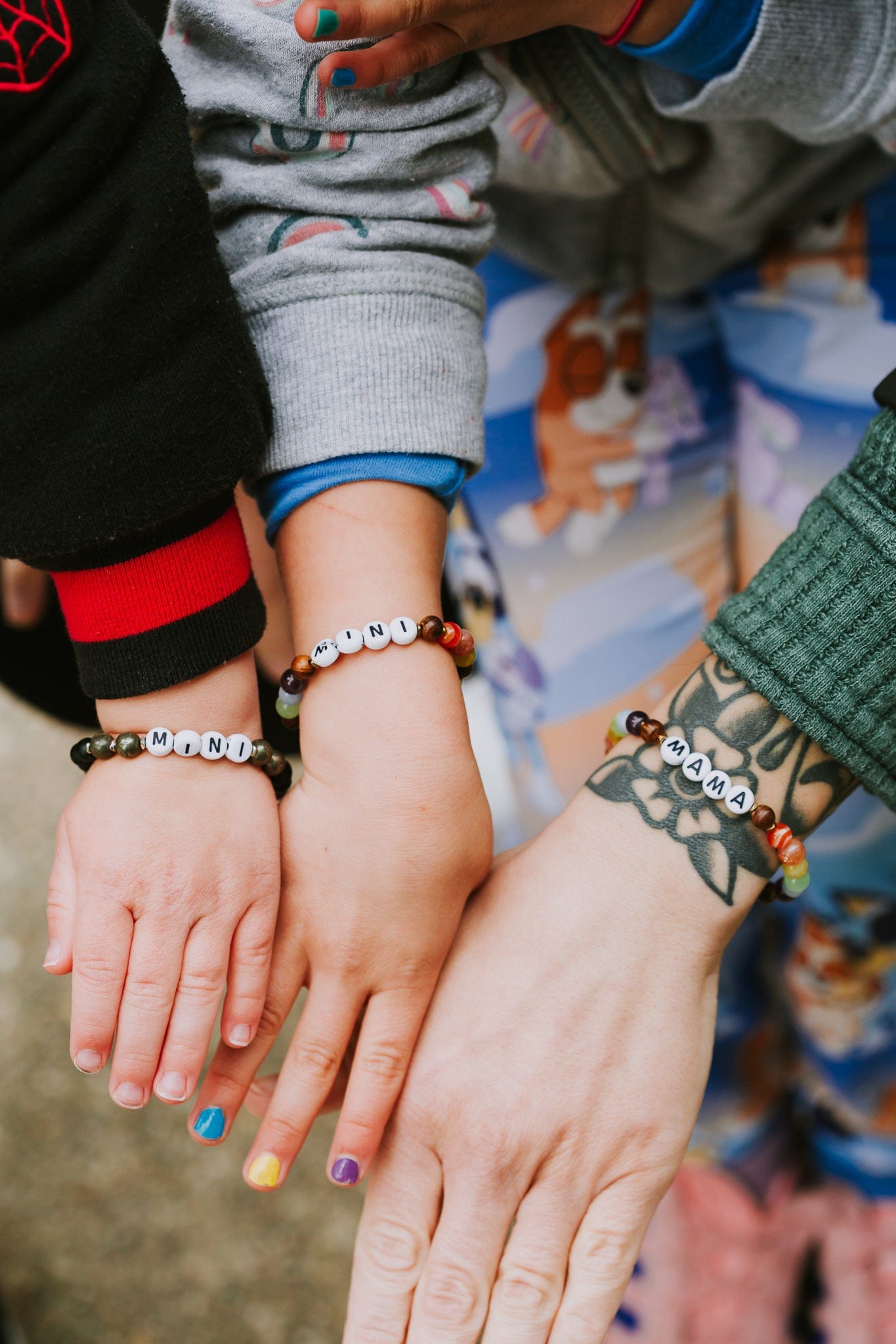 Mindful Minis™ Mala Bracelets - Rainbow Letter Set - Image 3