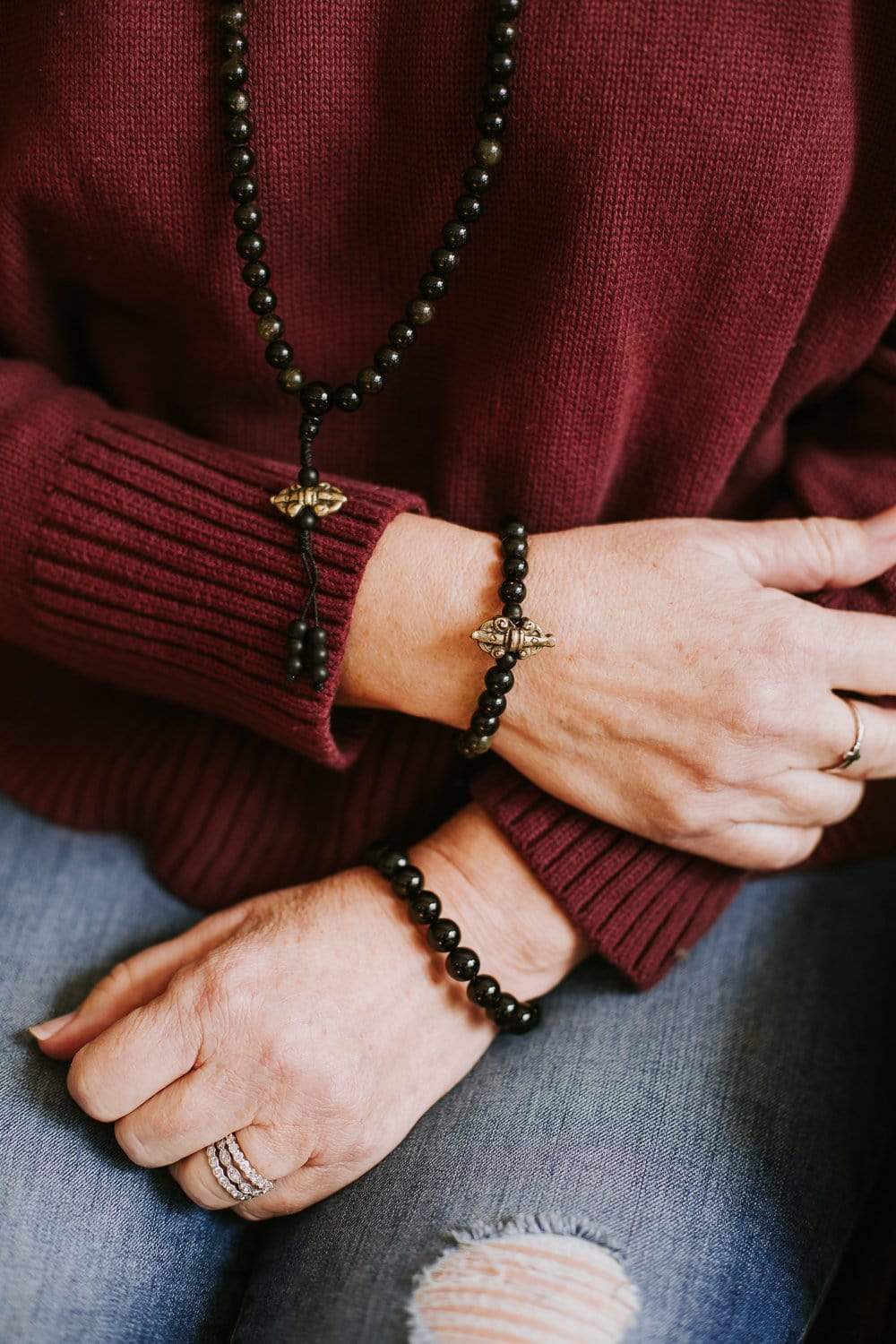 Negativity Blocking Obsidian Mala Bracelet - Image 13