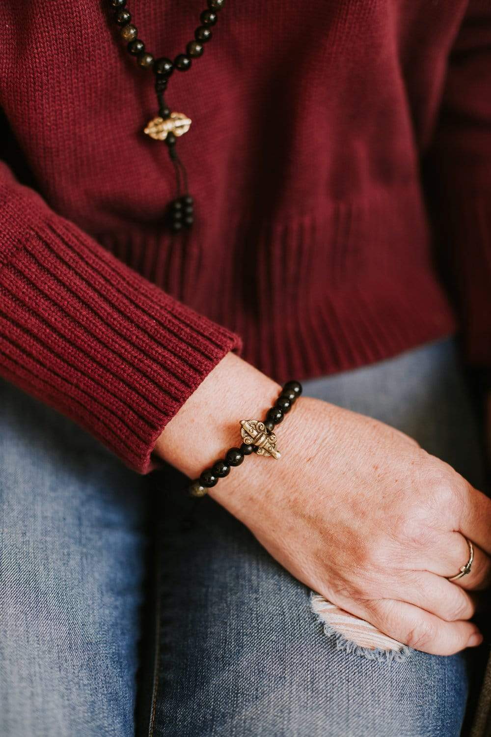 Negativity Blocking Obsidian Mala Bracelet - Image 6