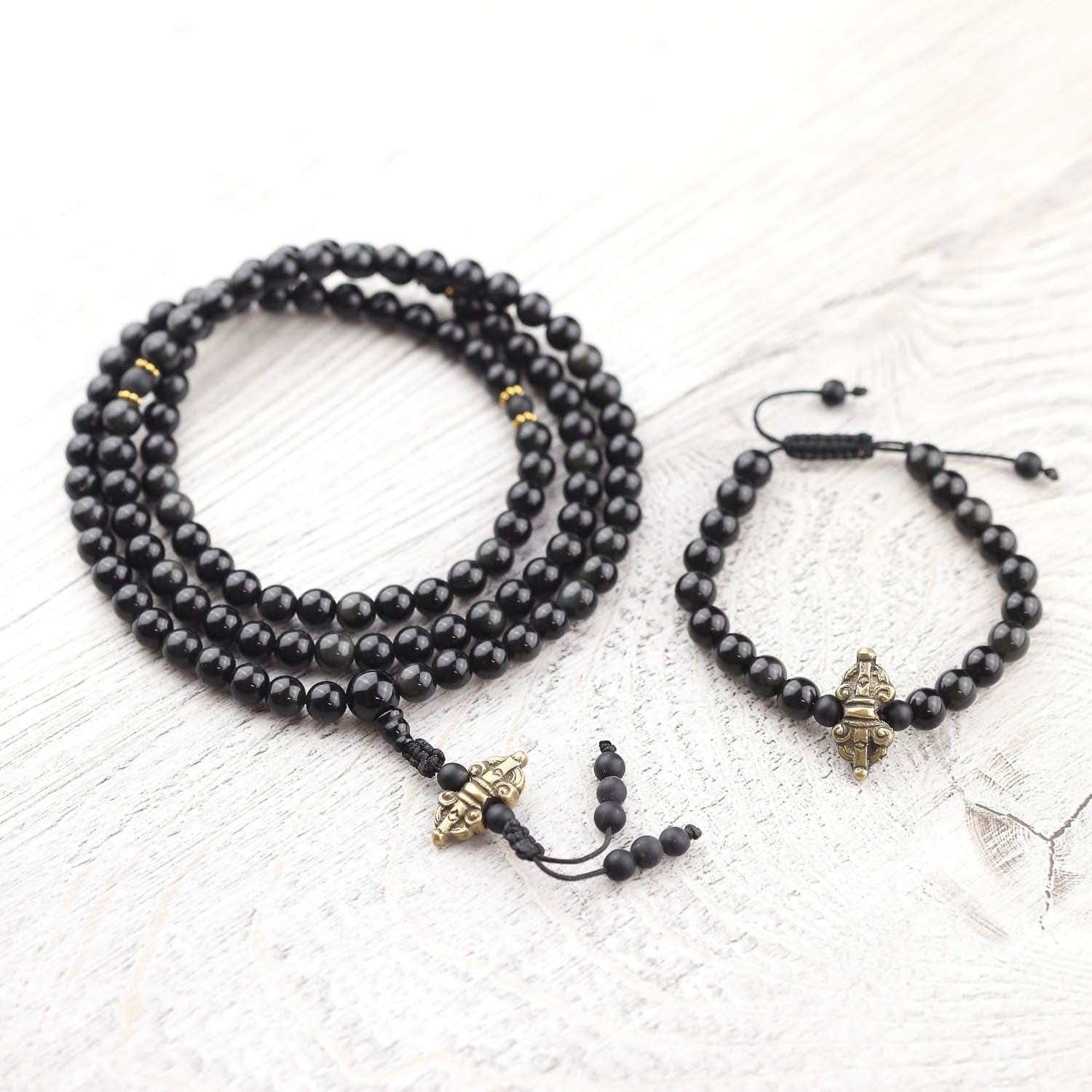 Negativity Blocking Obsidian Mala Bracelet - Image 14