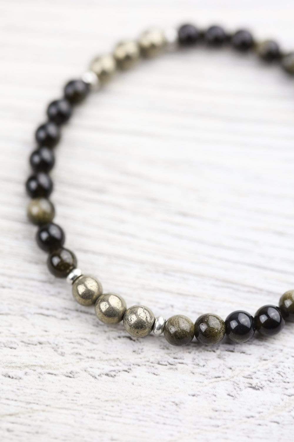 Obsidian & Pyrite Protection Bracelet - Image 4