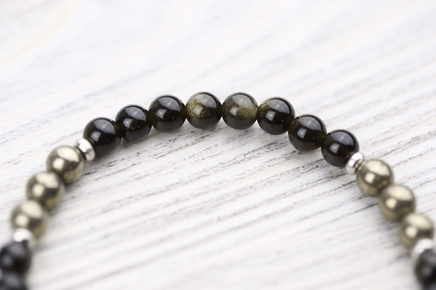 Obsidian & Pyrite Protection Bracelet - Image 6